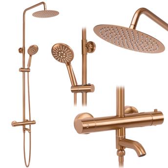 Rea Lungo Copper Brush Harjattu suihkusetti termostaatilla
