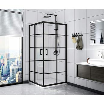Kvadrātveida dušas kabīne Calani Black 90x90 DELTA