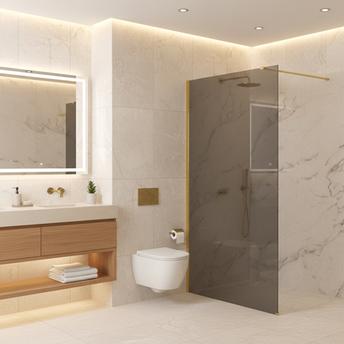 Tuš zaslon Rea Flexi Grey/ Gold 140