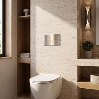 Stelaż zestaw podtynkowy Slim 024N do mis WC z przyciskiem T Stal Szczotkowana