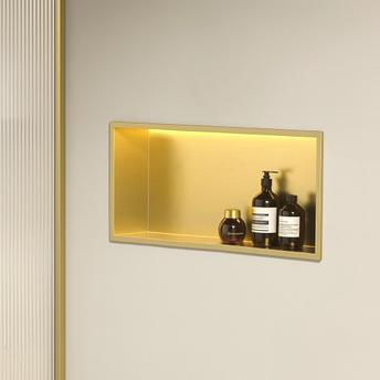 NISCHHYLLA FÖR BADRUM LED 30x60 borstad guld
