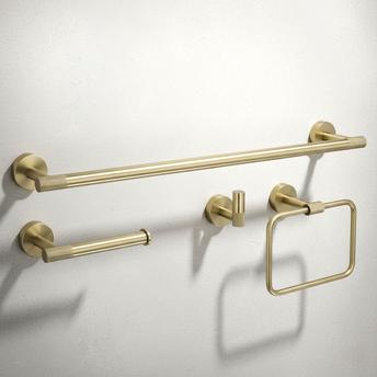 Badezimmer-Accessoire-Set GRID Brush Gold 4-teilig