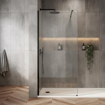 Kabina prysznicowa Walk-In Rea Flexi Transparent / Black 80