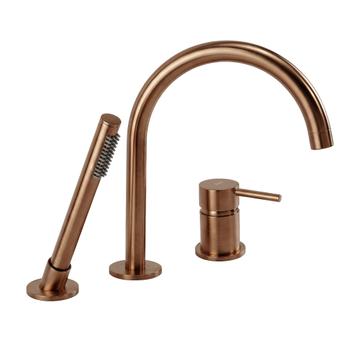 Robinet de Baignoire 3 Trous Rea Lungo Brush Copper