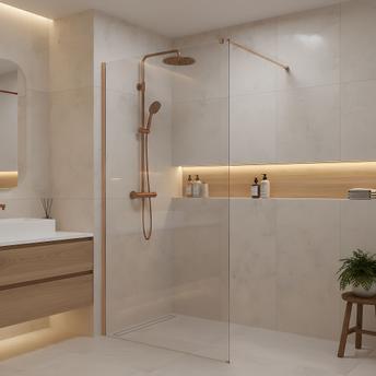 Kabina prysznicowa Walk-In Rea Flexi Transparent / Brush Copper 80