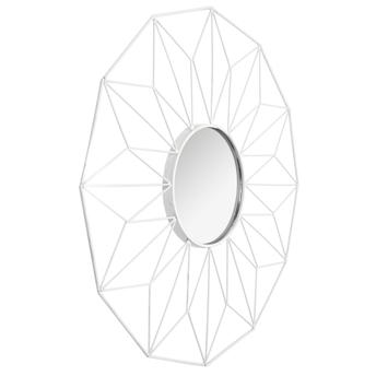 Geometrische 12-hoekige spiegel wit 58 cm