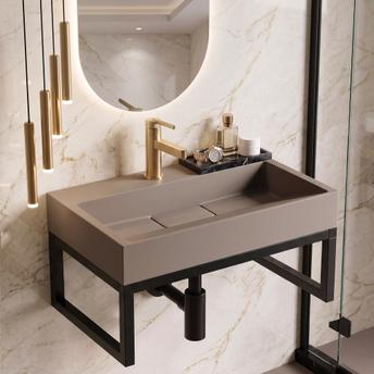 Konglomeratni umivaonik Rea GOYA 60CM Taupe + stalak