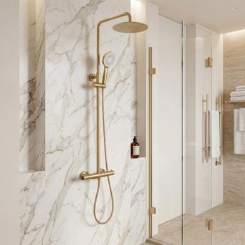 Sprchová sada s termostatom REA Drop Brush Gold