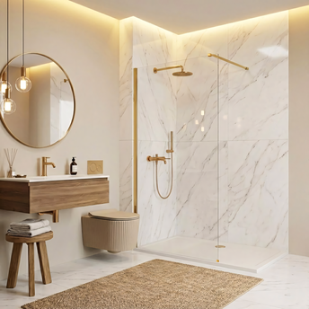 Tuš zaslon Rea Flexi Transparent / Gold 70