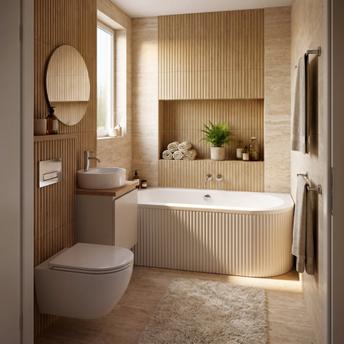 Acryl Eckbadewanne Rea Orion Stripe Left 150cm