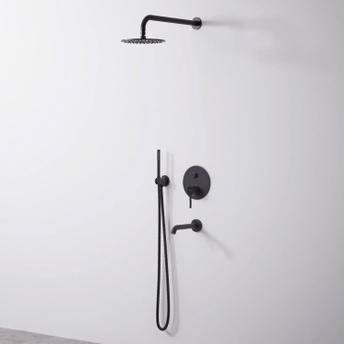 Set kada-tuš podžbukni Rea Lungo Black crni+ BOX