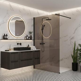 Paroi de douche Rea Flexi Brown / Black 90