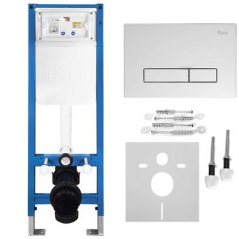 Σετ Εντοιχιζόμενου Πλαισίου WC Slim 024N με Κουμπί HD Chrome