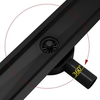"REA PURE NEO PRO black matt 90" linijinis drenažas Juodas 90