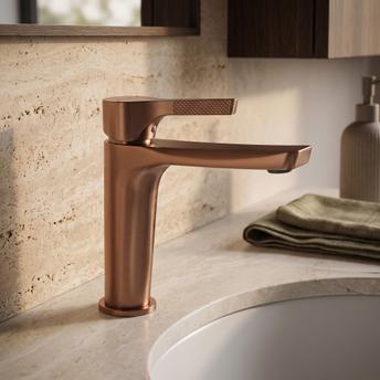 Robinet de lavabo PREMIUM Rea Maxim Brush Copper Low