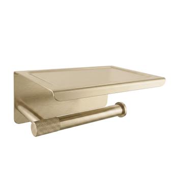 Държач за тоалетна хартия с етажерка 6613 Modern Gold Brush