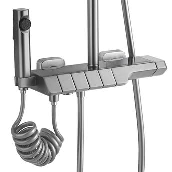 Conjunto de ducha con termostato REA ROB Nickiel Brush INOX
