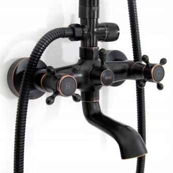 Tuš set s izljevom Rea Retro Old Black crna