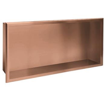 INBYGGD BADRUMSHYLLA 30x60 borstad koppar