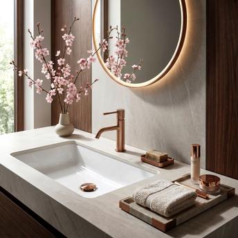 Kupaonska miješalica Rea Lungo Diamond Brush Copper