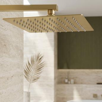 Τετράγωνη κεφαλή ντους REA JS-P015BG 25cm Brush Gold