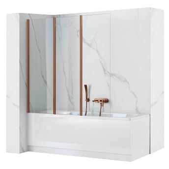 Pare-baignoire pliant Rea Agat-3 120 Brush Copper