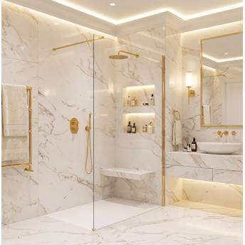 Tuš zaslon Rea Flexi Transparent / Gold 140