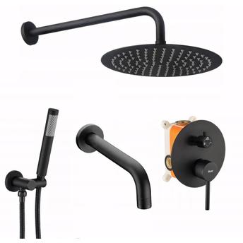 Set kada-tuš podžbukni Rea Lungo Black crni+ BOX