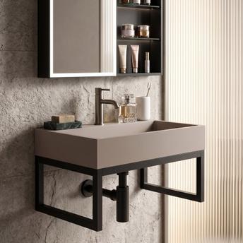 Konglomeratni umivaonik Rea GOYA 50CM Taupe + stalak