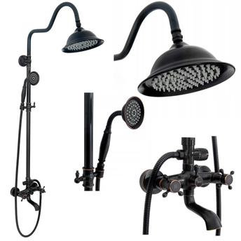 Tuš set s izljevom Rea Retro Old Black crna