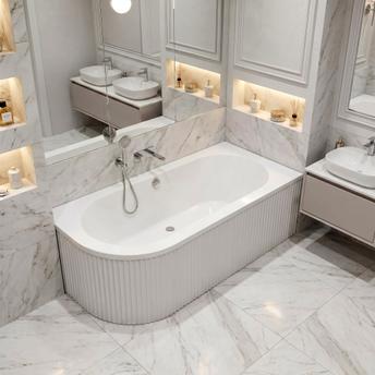 Acryl Eckbadewanne Rea Orion Stripe Right 150cm