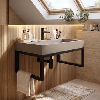Konglomeratni umivaonik Rea GOYA 70CM Taupe + stalak