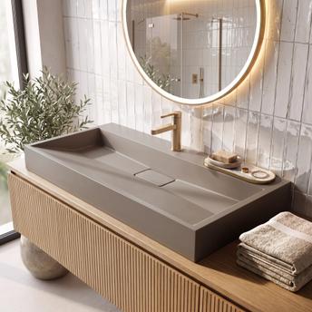 Konglomeratni umivaonik Rea GOYA 100CM Taupe