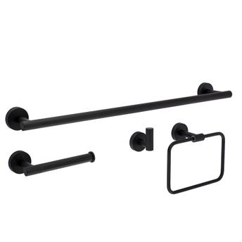 Badezimmer-Accessoire-Set GRID Black 4-teilig