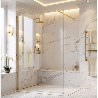 Tuš zaslon Rea Flexi Transparent / Gold 130