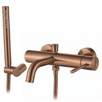Robinet de baignoire Rea Lungo Diamond Brush Copper
