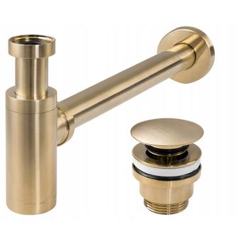 Rea pesualtaan sifoni Rea Gold Brushed click-clack -tulpalla