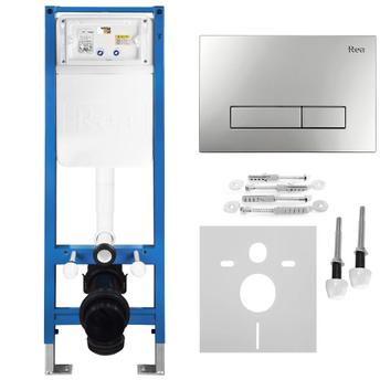 Σετ Εντοιχιζόμενου Πλαισίου WC Slim 024N με Κουμπί HD Satin