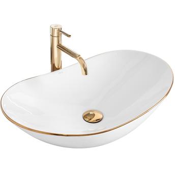 Umywalka nablatowa Rea Royal Gold Edge