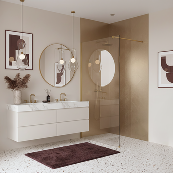 Kabina prysznicowa Walk-In Rea Flexi Transparent / Brush Gold 90