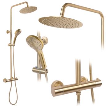 Zestaw Natryskowy z Termostatem REA VINCENT Gold Brush