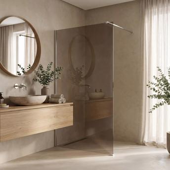 Tuš zaslon Rea Flexi Brown / Chrome 130