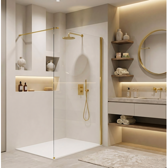 Tuš zaslon Rea Flexi Transparent / Gold 100