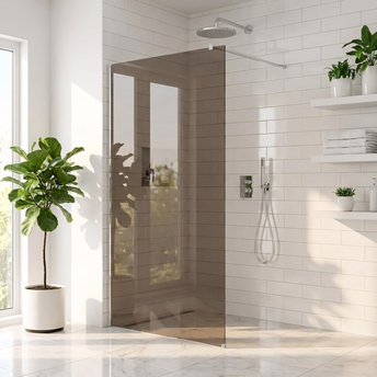 Tuš zaslon Rea Flexi Brown / Chrome 80
