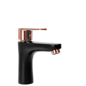 Maišytuvas vonios kambario REA MILD Black Rose-Gold Low