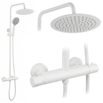 Duschset ohne Auslauf mit Thermostat Rea Lungo White