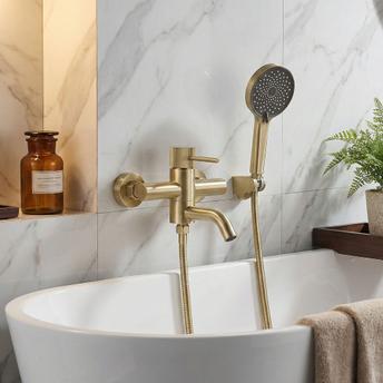Mešalnik za kopel Rea Lungo Stripe Gold  Brush
