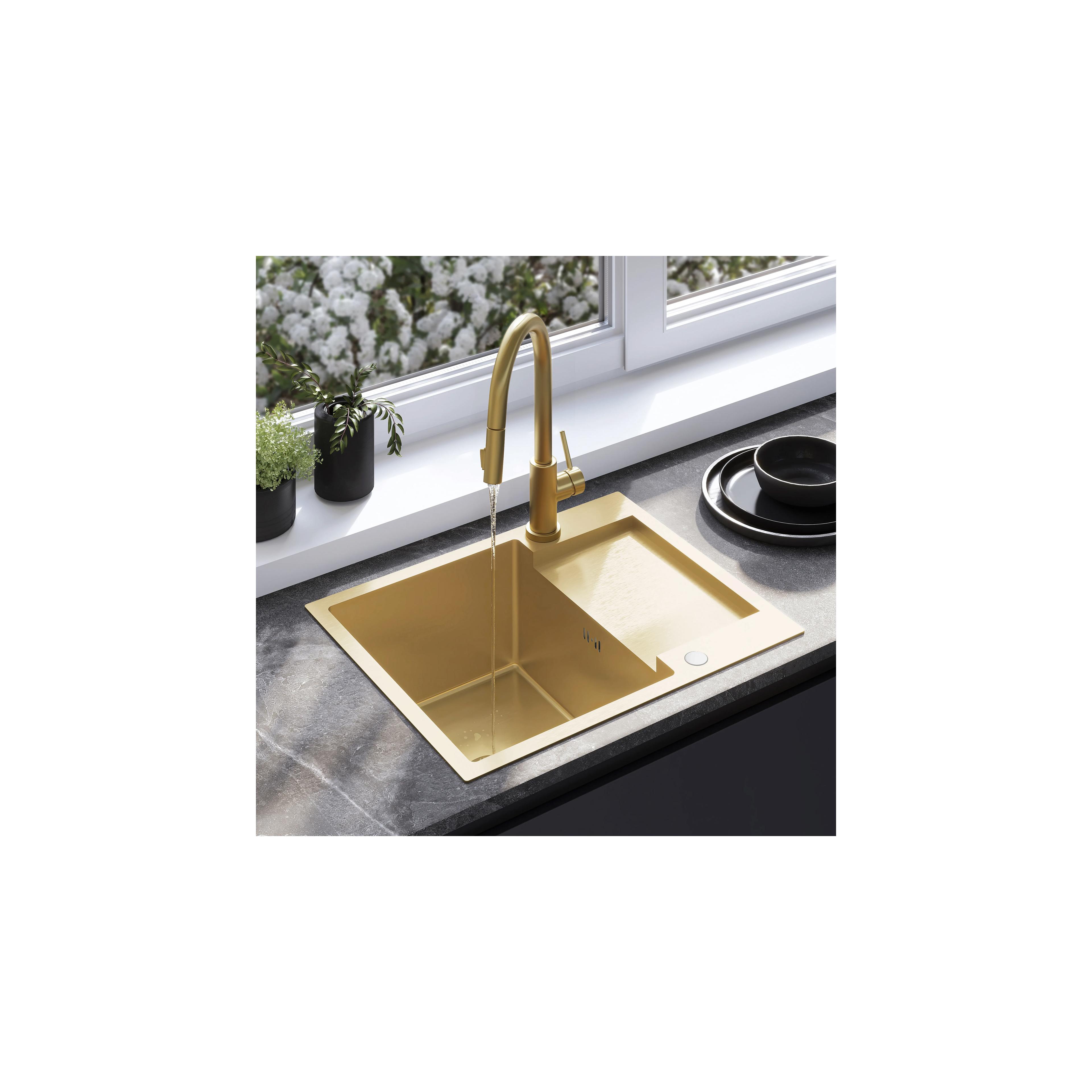 Edelstahlspüle Paul BRUSH GOLD