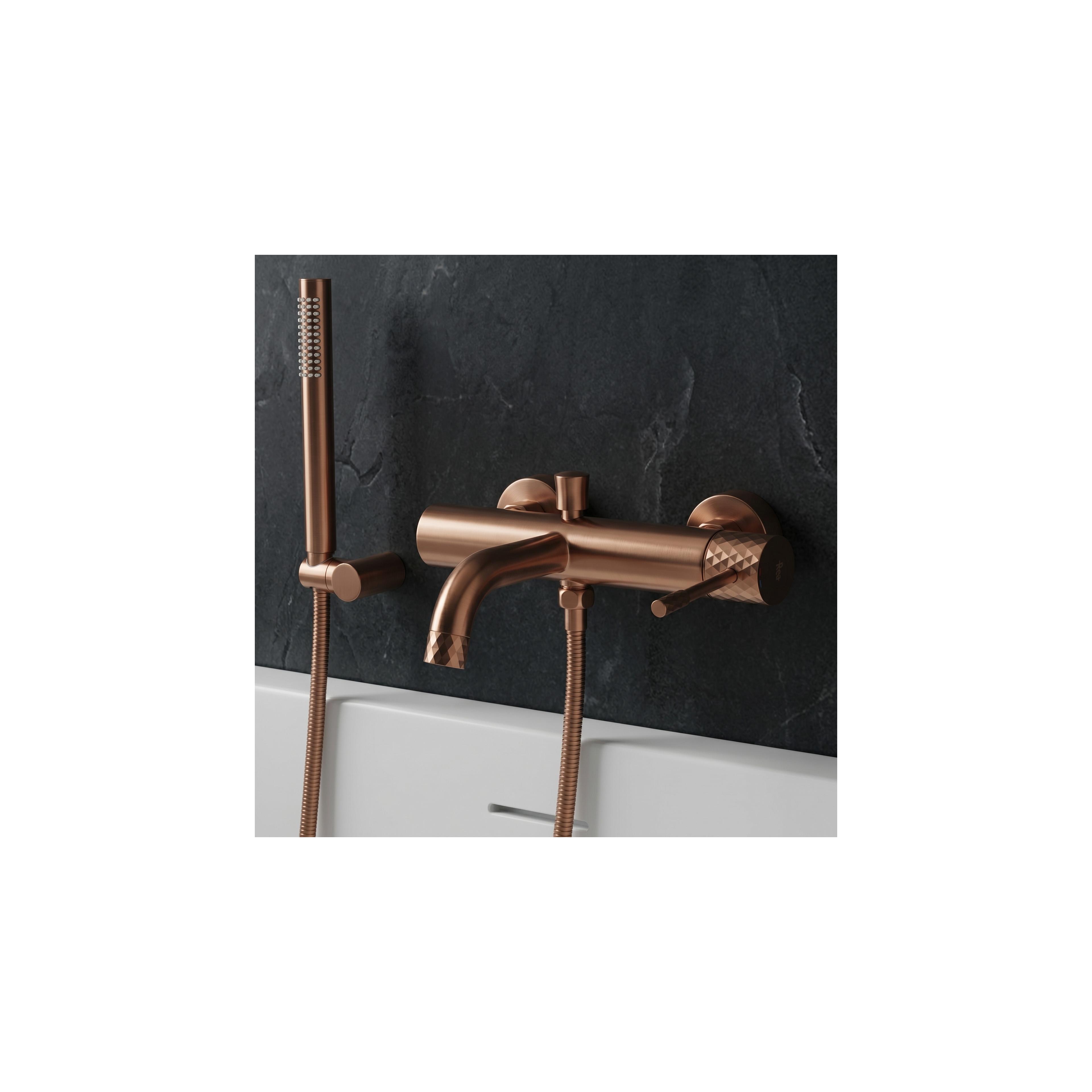 Badkarsblandare Rea Lungo Diamond Brush Copper