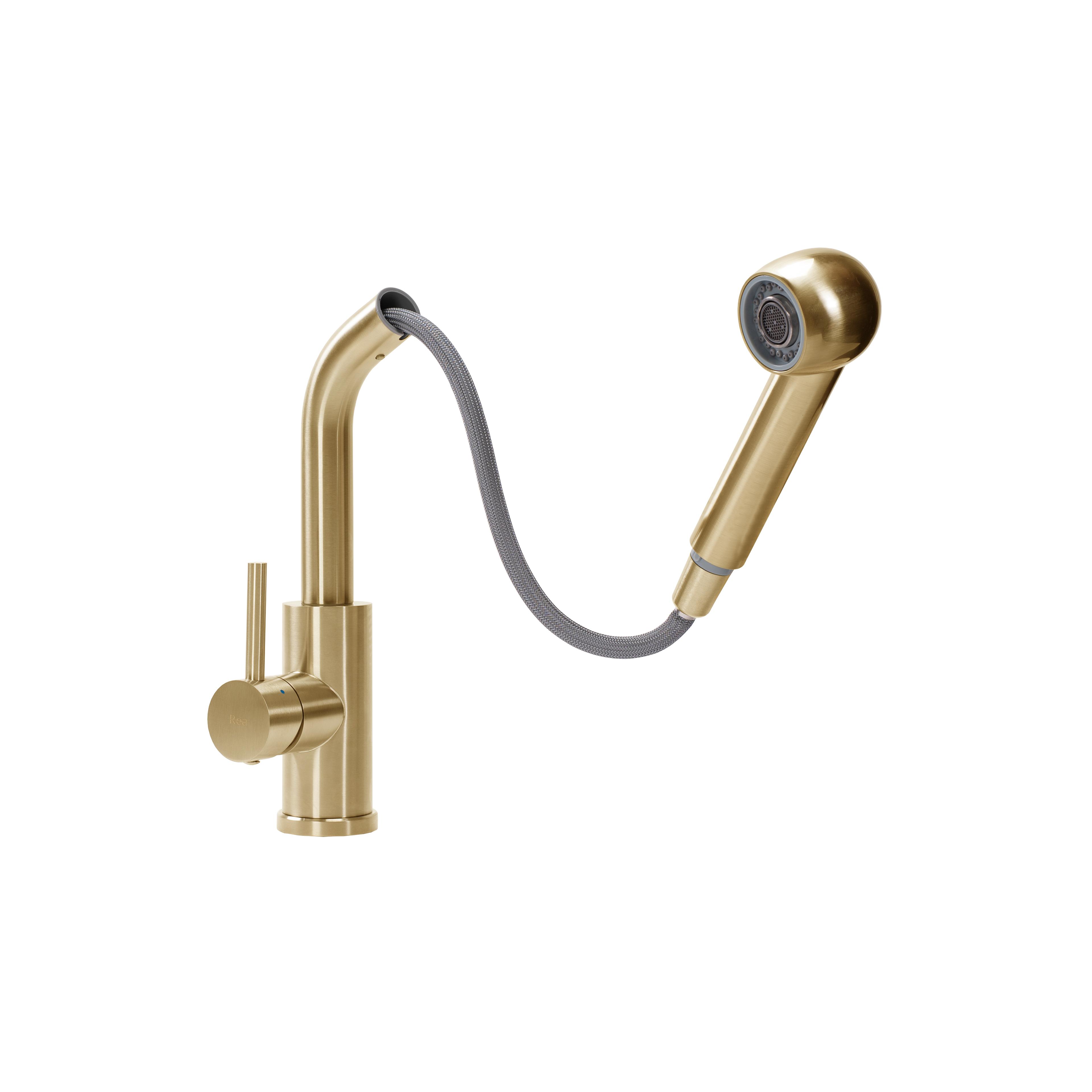 Grifo para cocina REA Troy oro cepillado